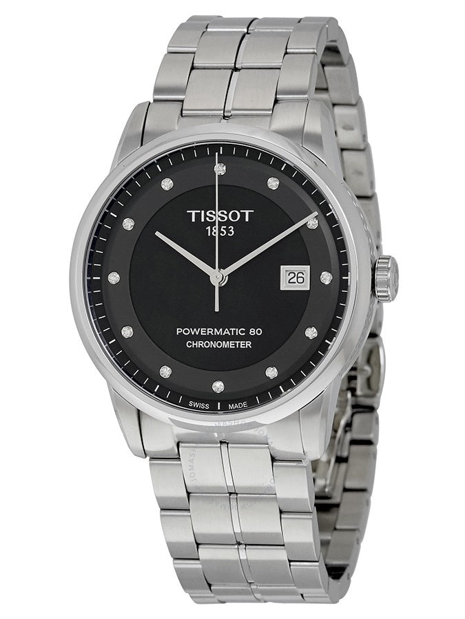 Tissot T Classic Luxury Powermatic 80 Black Dial Silver Steel Strap Watch For Men - T086.408.11.056.00 Buy Now By Tissot