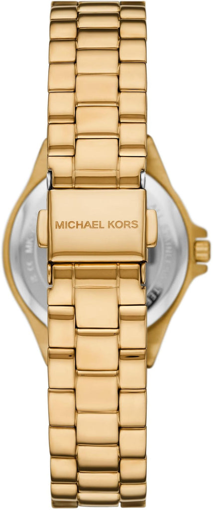 Michael Kors Lennox Three Hand Black Dial Gold Steel Strap Watch For Women - MK7394 Buy Now By Michael Kors