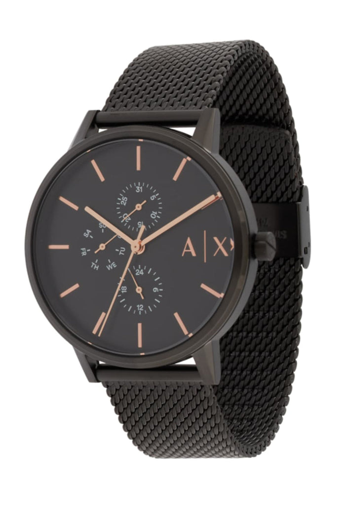 Armani Exchange Cayde Chronograph Black Dial Black Mesh Strap Watch For Men - AX2716 Buy Now By Armani Exchange