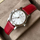 Burberry The City Silver Dial Red Strap Watch for Women - BU9232 Buy Now By Burberry