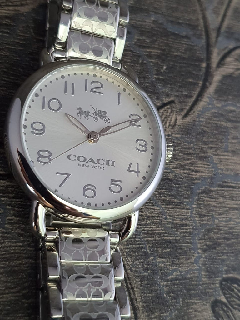 Coach Delancey White Dial Silver Steel Strap Watch for Women - 14502495 Buy Now By Coach