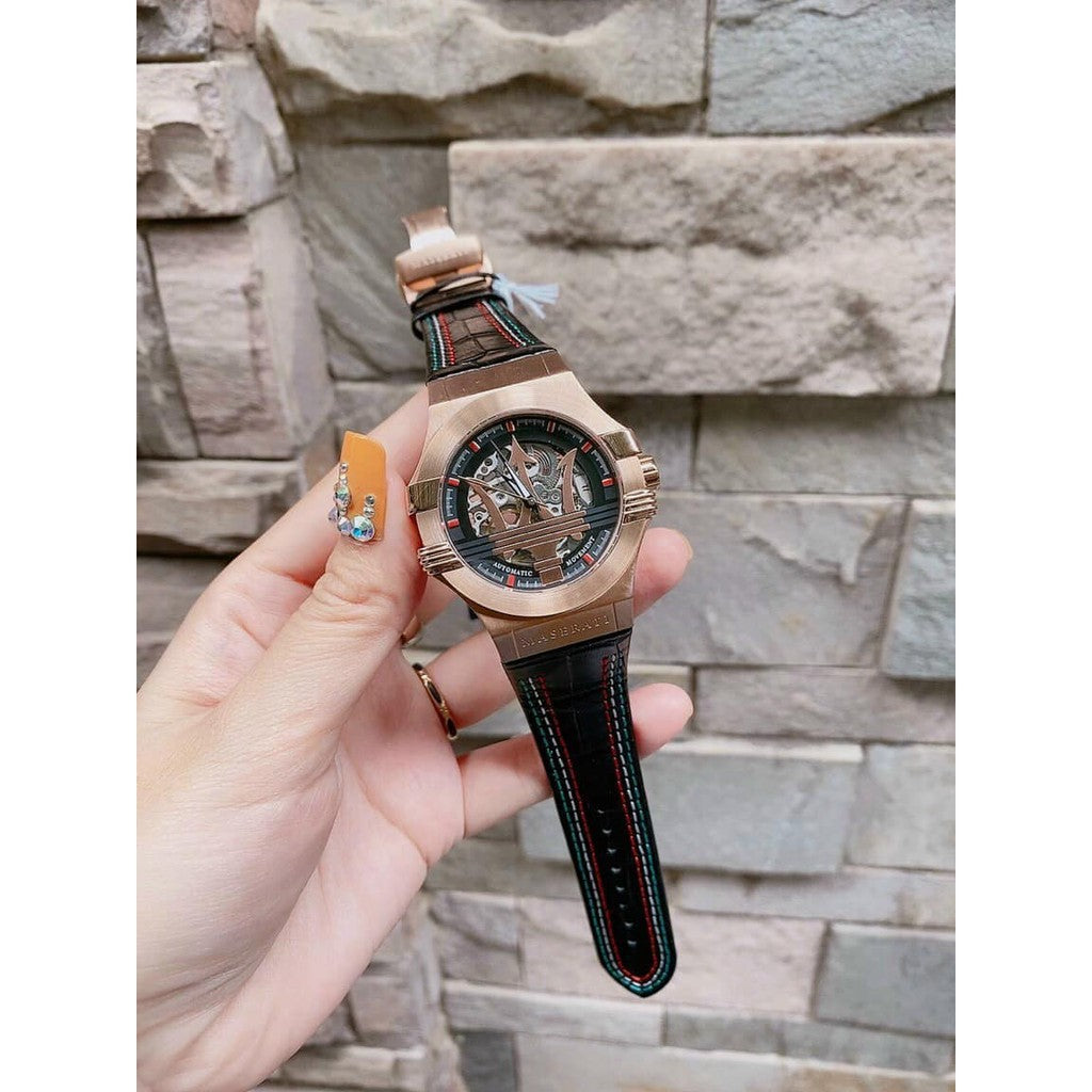 Maserati Potenza Skeleton Limited Edition Dial Black Strap Watch For Men - R8821108026 Buy Now By Maserati