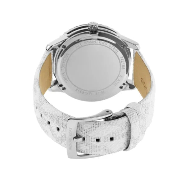 Michael Kors Runway Three Hand White Dial White Leather Strap Watch For Women - MK6998 Buy Now By Michael Kors