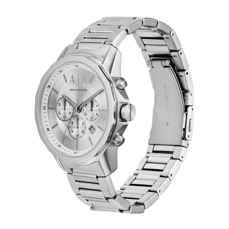 Armani Exchange Outerbanks Chronograph Silver Dial Silver Steel Strap Watch For Men - AX7141 Buy Now By Armani Exchange