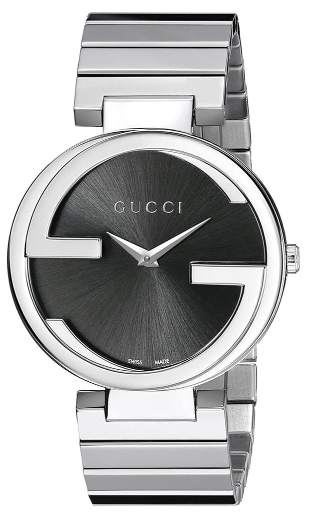 Gucci G Interlocking Black Dial Silver Steel Strap Watch For Women - YA133307 Buy Now By Gucci
