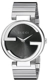 Gucci G Interlocking Black Dial Silver Steel Strap Watch For Women - YA133307 Buy Now By Gucci