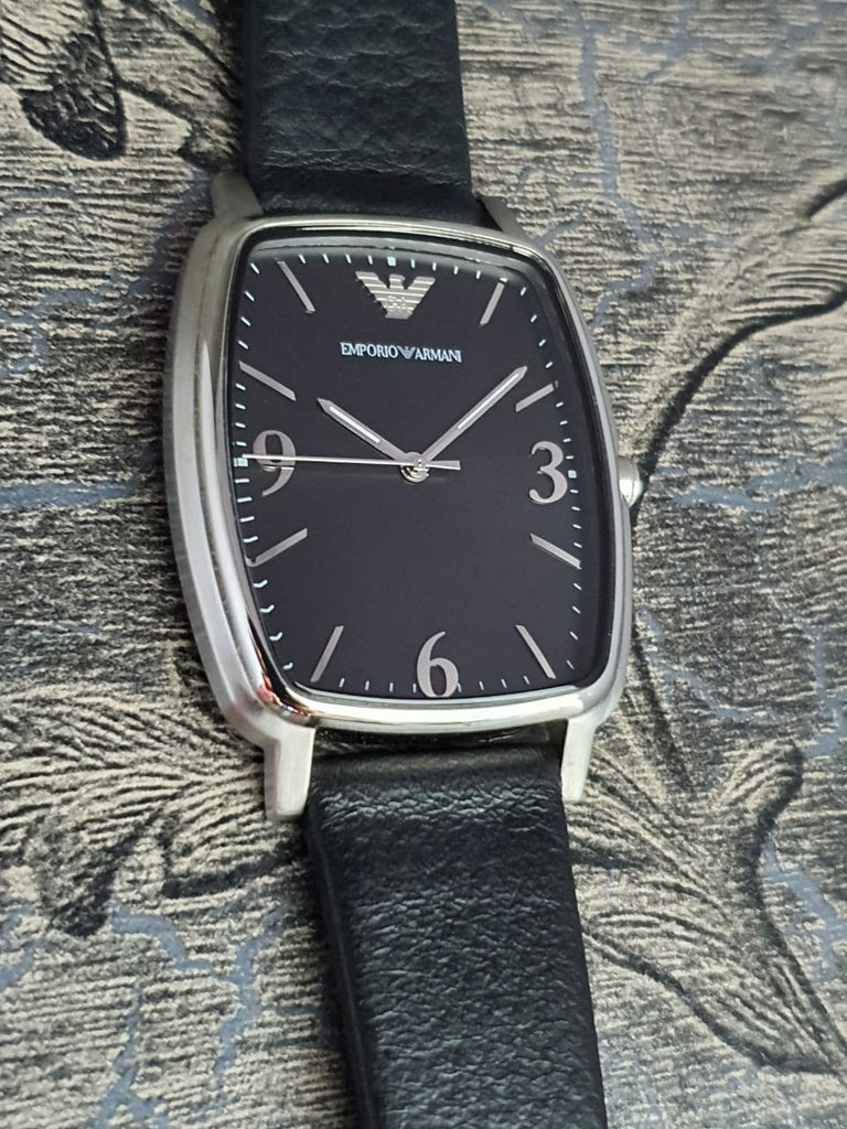 Emporio Armani Epsilon Quartz Black Dial Black Leather Strap Watch For Men - AR2490 Buy Now By Emporio Armani