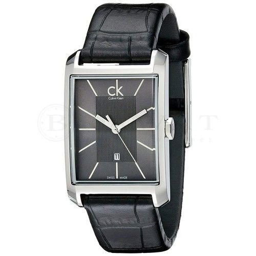 Calvin Klein Window Black Dial Black Leather Strap Watch for Men - K2M23107 Buy Now By Calvin Klein