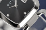 Gucci G Gucci Diamonds Black Dial Silver Steel Strap Watch For Women - YA125406 Buy Now By Gucci