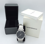 Emporio Armani Chronograph Black Dial Silver Steel Strap Watch For Men - AR11017 Buy Now By Emporio Armani