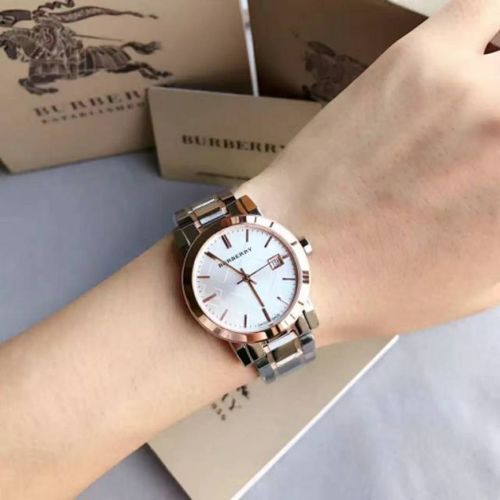 Burberry The City White Dial Two Tone Steel Strap Watch for Women - BU9105 Buy Now By Burberry