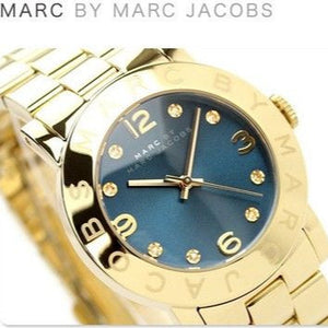 Marc Jacobs Amy Blue Dial Gold Steel Strap Watch for Women - MBM3166 Buy Now By Marc Jacobs
