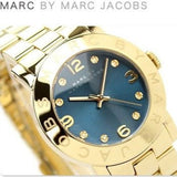 Marc Jacobs Amy Blue Dial Gold Steel Strap Watch for Women - MBM3166 Buy Now By Marc Jacobs