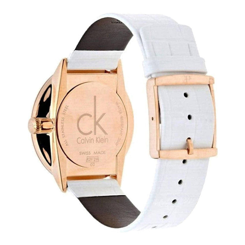 Calvin Klein Accent White Dial White Leather Strap Watch for Women - K2Y2Y6K6 Buy Now By Calvin Klein