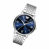 Emporio Armani Kappa Quartz Blue Dial Silver Steel Strap Watch For Men - AR80010 Buy Now By Emporio Armani