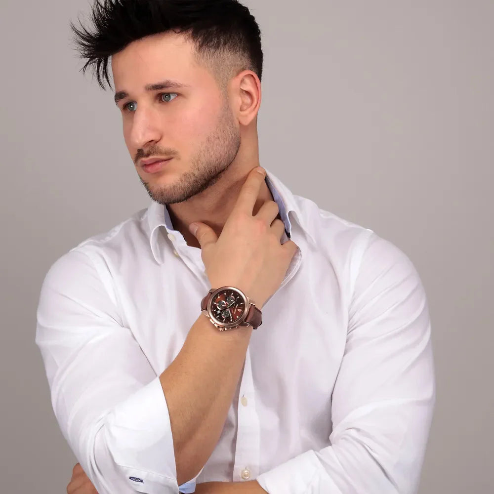 Maserati Successo Brown Dial Brown Leather Strap Watch For Men - R8871621004 Buy Now By Maserati