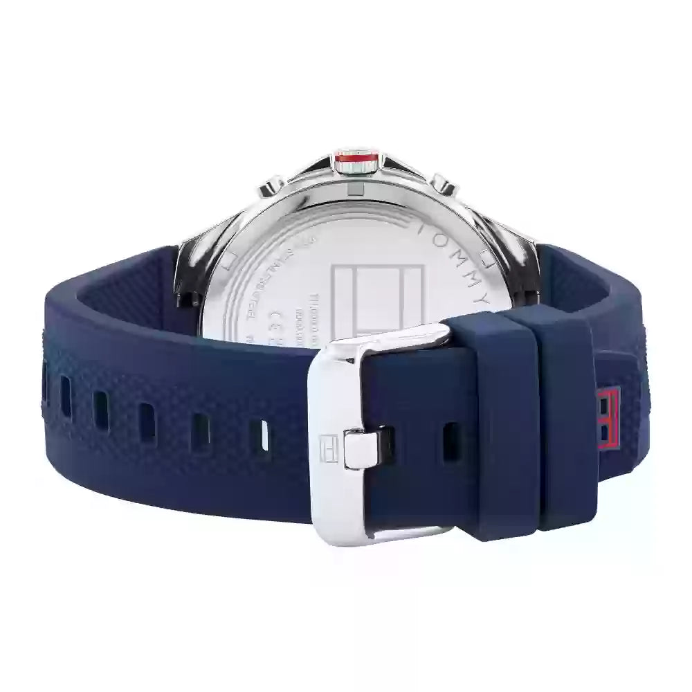 Tommy Hilfiger Justin Chronograph Blue Dial Blue Rubber Strap Watch for Men - 1792057 Buy Now By Tommy Hilfiger