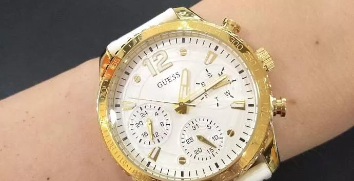 Guess Marina Multifunction White Dial White Rubber Strap Watch for Women - W1025L5 Buy Now By Guess