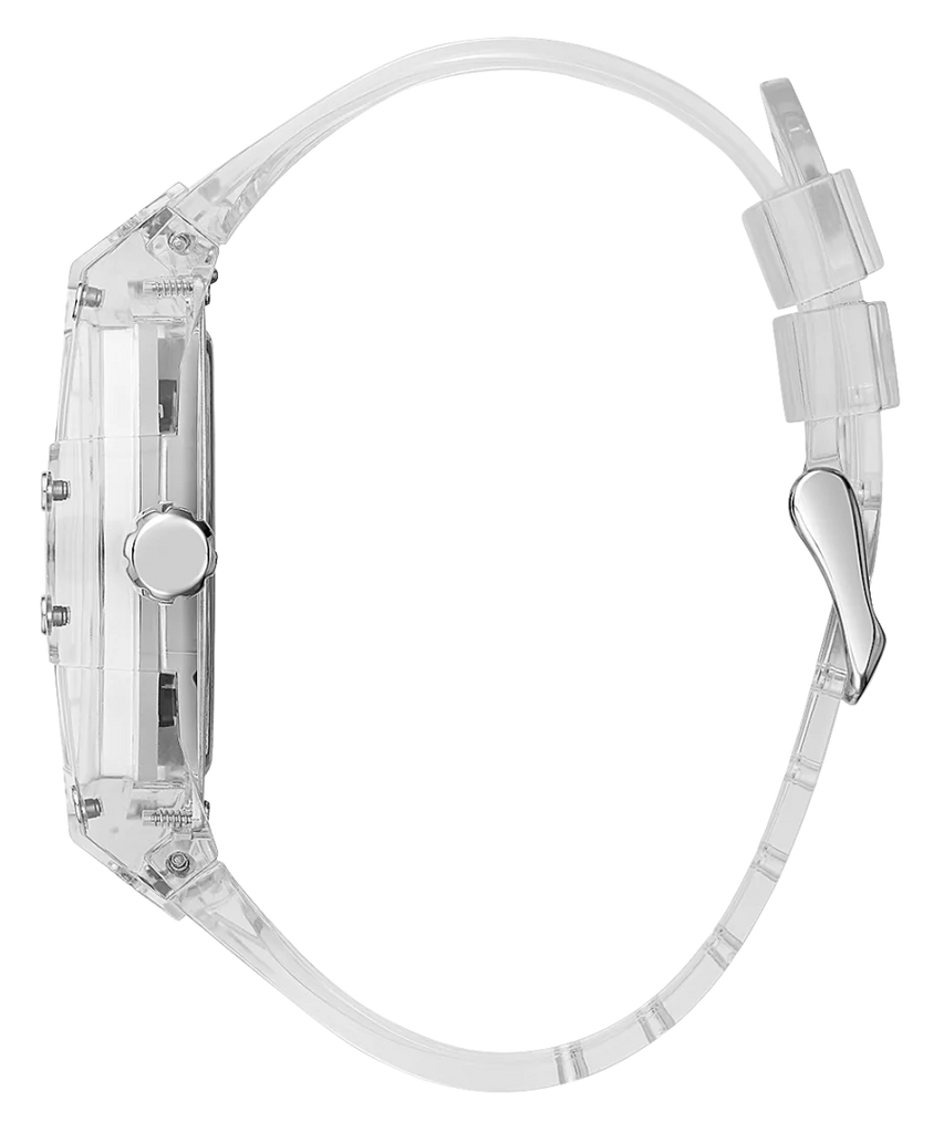 Guess Phoenix J Balvin White Dial Transparent Silicone Strap Watch For Men - V1051M1 Buy Now By Guess