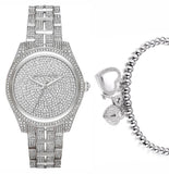 Michael Kors Lauryn Analog Crystals Silver Dial Silver Steel Strap Watch For Women - MK3717 Buy Now By Michael Kors