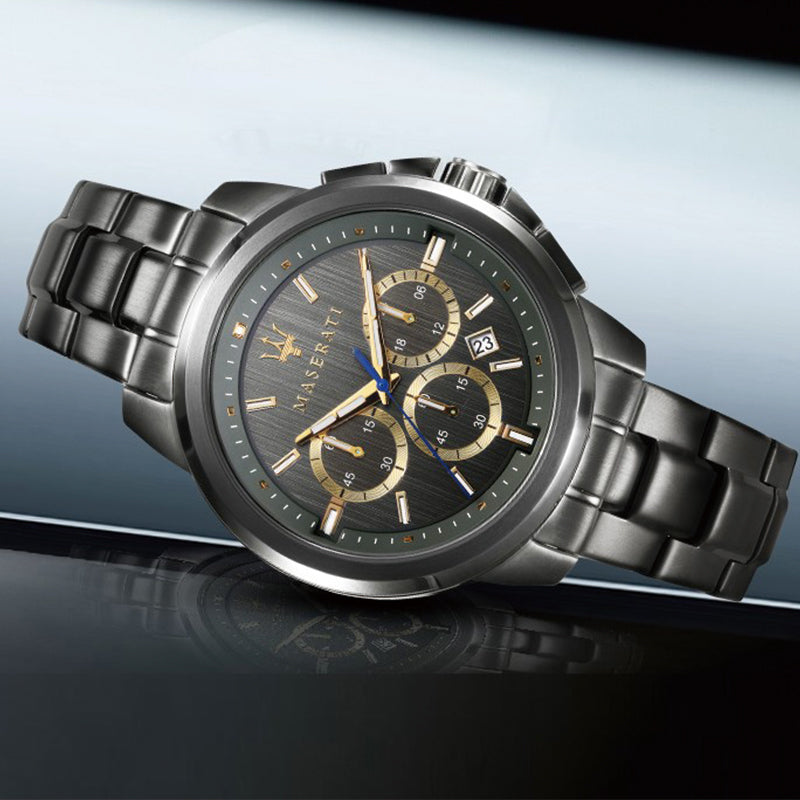 Maserati Successo Chronograph Gray Dial Gray Steel Strap Watch For Men - R8873621007 Buy Now By Maserati