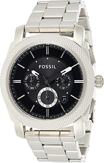 Fossil Machine Chronograph Black Dial Silver Steel Strap Watch for Men - FS4776 Buy Now By Fossil