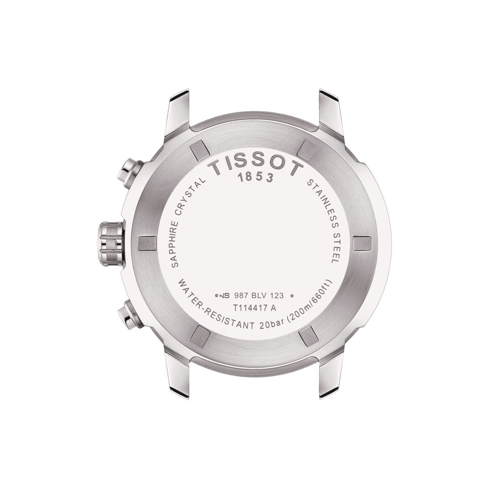Tissot T Sport PRC 200 Chronograph White Dial Silver Steel Strap Watch For Men - T114.417.11.037.00 Buy Now By Tissot