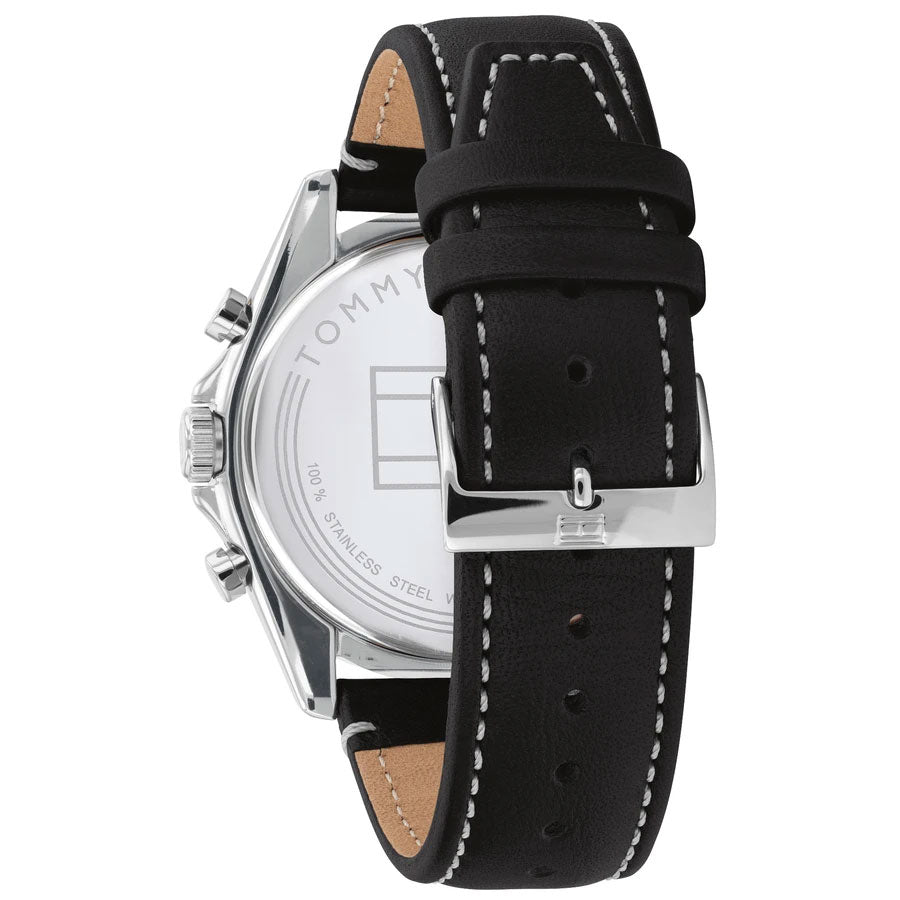 Tommy Hilfiger Parker Chronograph Quartz Grey Dial Black Leather Strap Watch For Men - 1791838 Buy Now By Tommy Hilfiger