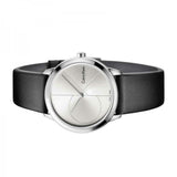 Calvin Klein Minimal Silver Dial Black Leather Strap Watch for Men - K3M221CY Buy Now By Calvin Klein
