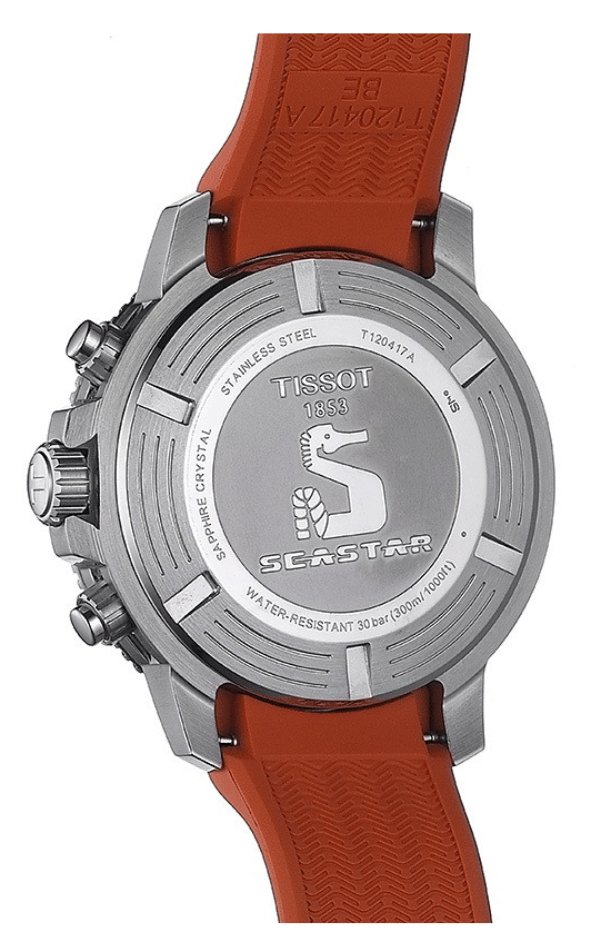 Tissot Seastar 1000 Chronograph Black Dial Orange Rubber Strap Watch For Men - T120.417.17.051.01 Buy Now By Tissot