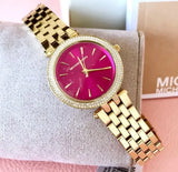 Michael Kors Darci Pink Dial Gold Steel Strap Watch for Women - MK3444 Buy Now By Michael Kors