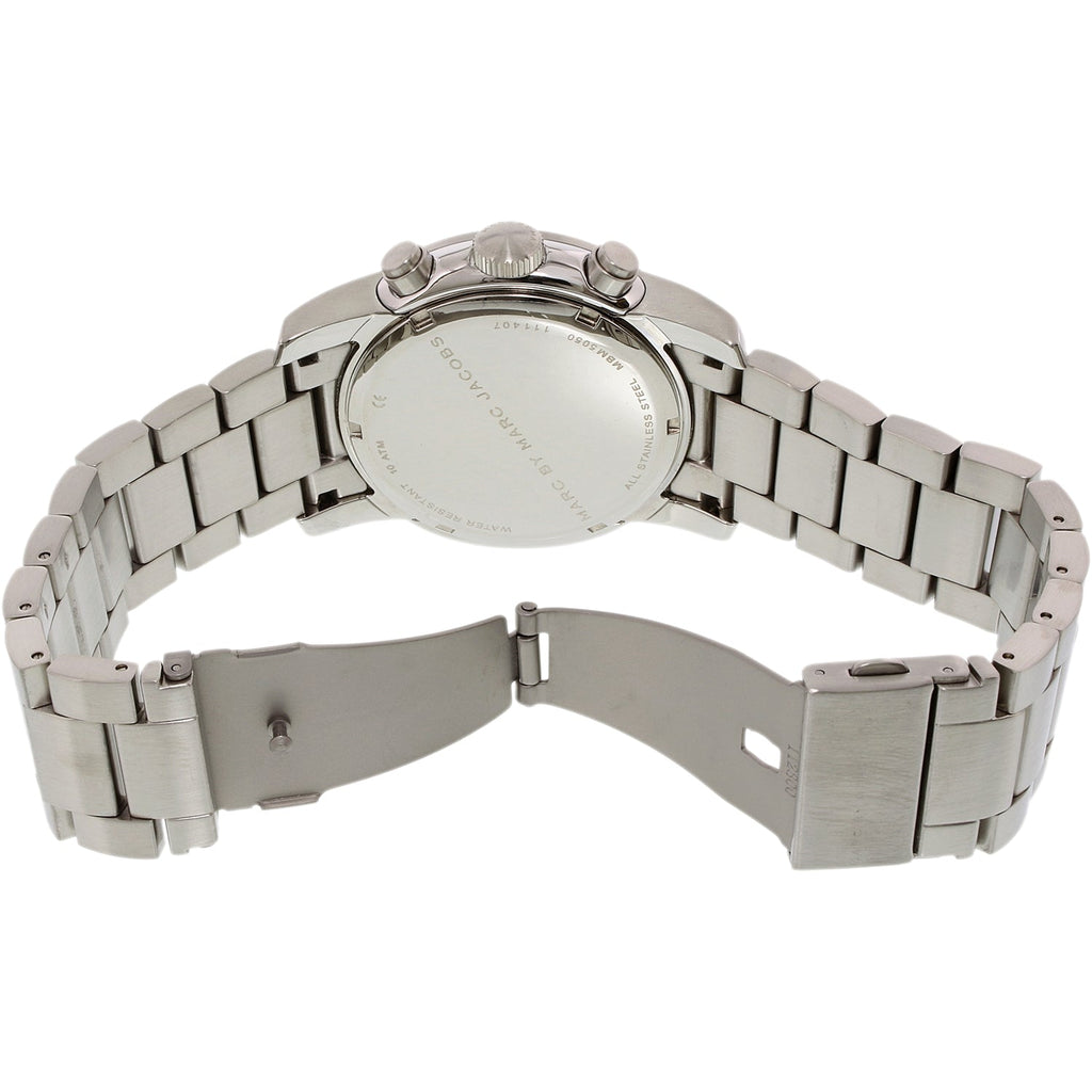 Marc Jacobs Larry Chronograph Black Dial Silver Steel Strap Watch for Men - MBM5050 Buy Now By Marc Jacobs