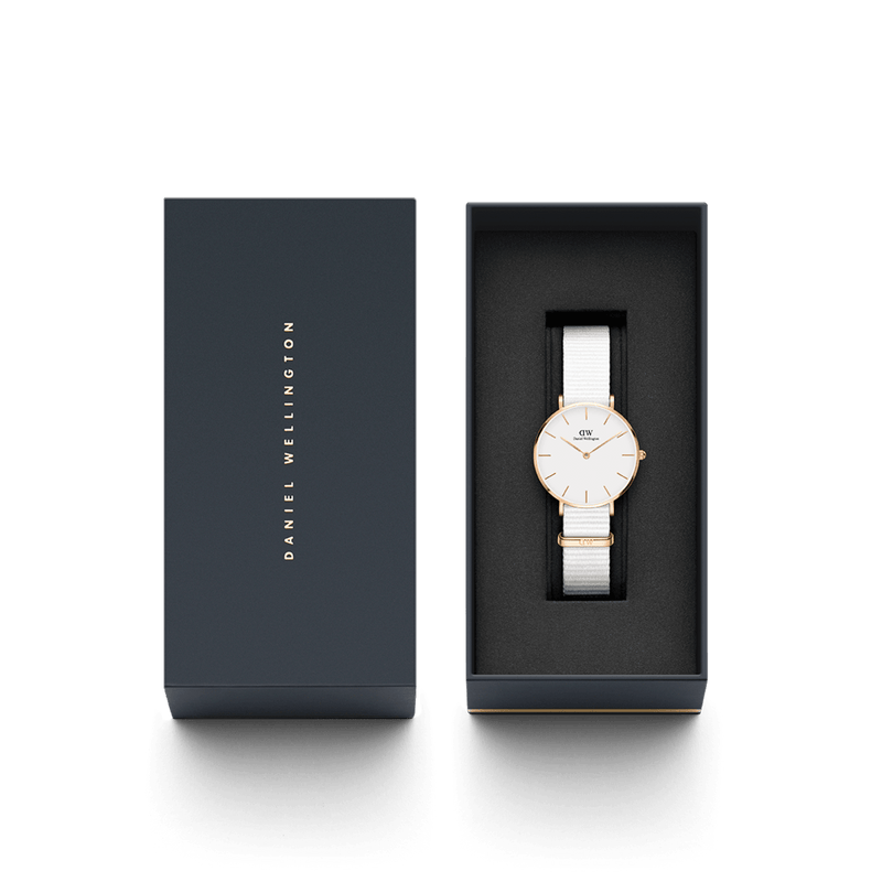 Daniel Wellington Petite Dover Quartz White Dial White NATO Strap Watch For Women - DW001000313 Buy Now By Daniel Wellington