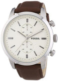 Fossil Townsman Chronograph White Dial Brown Leather Strap Watch for Men - FS5350 Buy Now By Fossil
