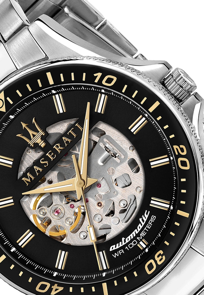 Maserati SFIDA Automatic Black Dial Silver Steel Strap Watch For Men - R8823140002 Buy Now By Maserati