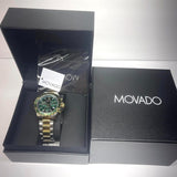 Movado Series 800 Chronograph Green Dial Two Tone Steel Strap Watch For Men - 2600148 Buy Now By Movado