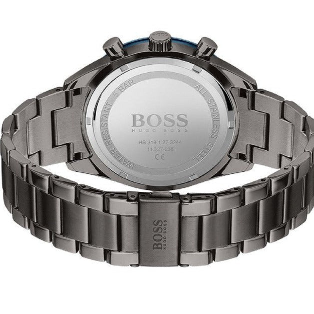 Hugo Boss Santiago Blue Dial Grey Steel Strap Watch for Men - 1513863 Buy Now By Hugo Boss