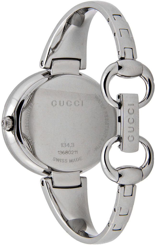 Gucci Guccissima Black Dial Silver Steel Strap Watch For Women - YA134301 Buy Now By Gucci