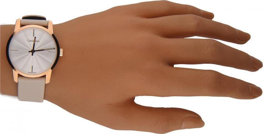 Calvin Klein City Silver Dial White Leather Strap Watch for Women - K2G236X6 Buy Now By Calvin Klein