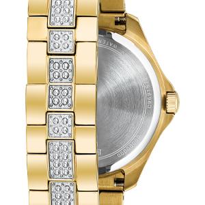 Bulova Crystal Collection Silver Crystal Dial Gold Steel Strap Watch for Women - 98L228 Buy Now By Bulova