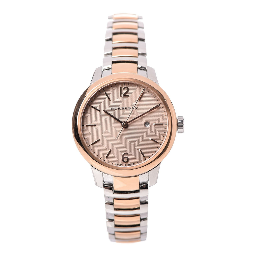 Burberry The Classic Rose Gold Dial Two Tone Steel Strap Watch for Women - BU10117 Buy Now By Burberry