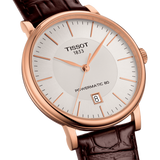 Tissot Carson Premium Powermatic 80 White Dial Brown Leather Strap Watch For Men - T122.407.36.031.00 Buy Now By Tissot