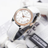 Tissot T-Classic Powermatic 80 Mother of Pearl Silver Dial White Leather Strap Watch For Women - T108.208.26.117.00 Buy Now By Tissot