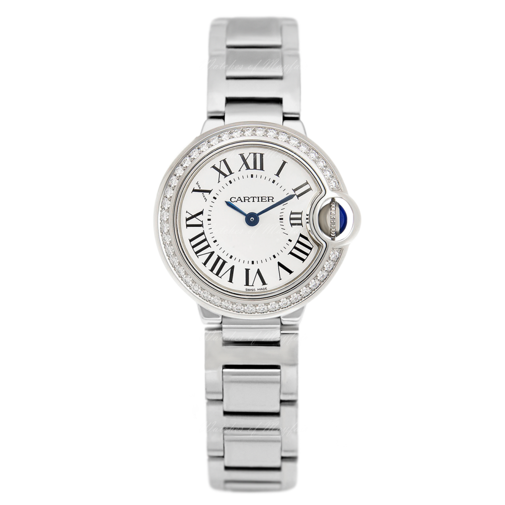 Cartier Ballon Bleu De Cartier Diamonds White Dial Silver Steel Strap Watch for Women - W4BB0015 Buy Now By Cartier