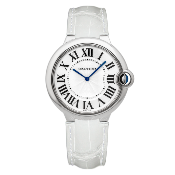 Cartier Ballon Bleu de Cartier Silver Dial White Leather Strap Watch for Women - W6920087 Buy Now By Cartier