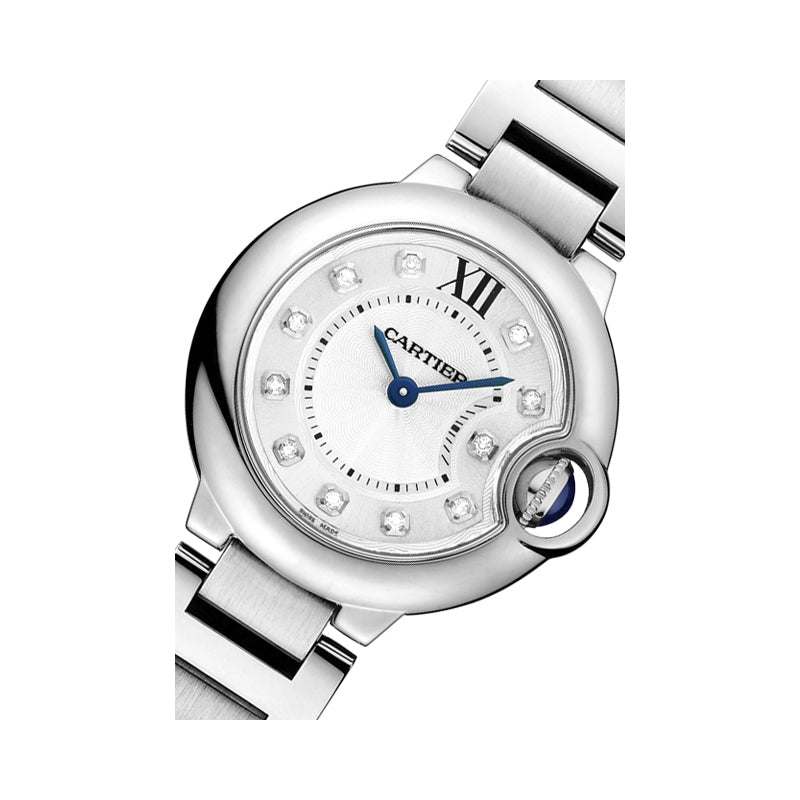 Cartier Ballon Bleu de Cartier Diamonds Silver Dial Silver Steel Strap Watch for Women - WE902073 Buy Now By Cartier
