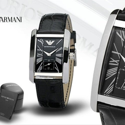 Emporio Armani Black Dial Black Leather Strap Watch For Men - AR0143 Buy Now By Emporio Armani