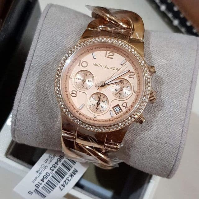 Michael Kors Runway Rose Gold Dial Rose Gold Steel Strap Watch for Women - MK3247 Buy Now By Michael Kors