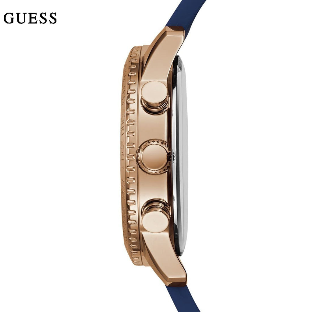 Guess Marina Multifunction White Dial Blue Rubber Strap Watch for Women - W1025L4 Buy Now By Guess