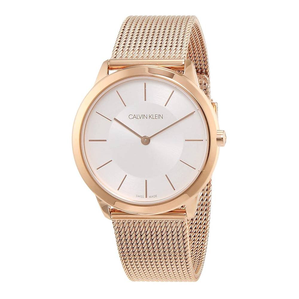 Calvin Klein Minimal White Dial Rose Gold Mesh Bracelet Watch for Women - K3M22626 Buy Now By Calvin Klein